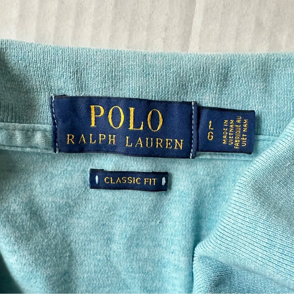 Ralph Lauren Men's Light Blue Polo Shirt with‎ Embroidered Pony